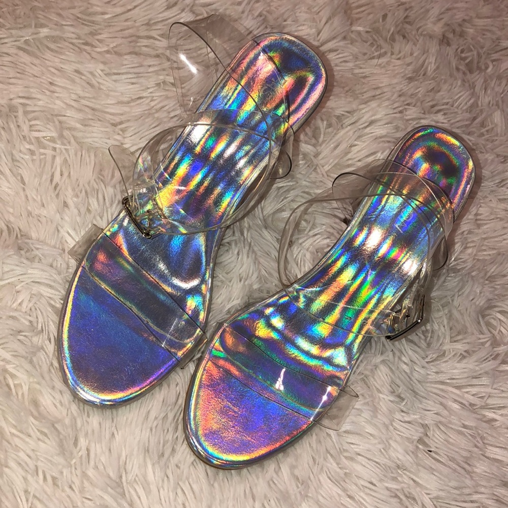 Clear strap heels
